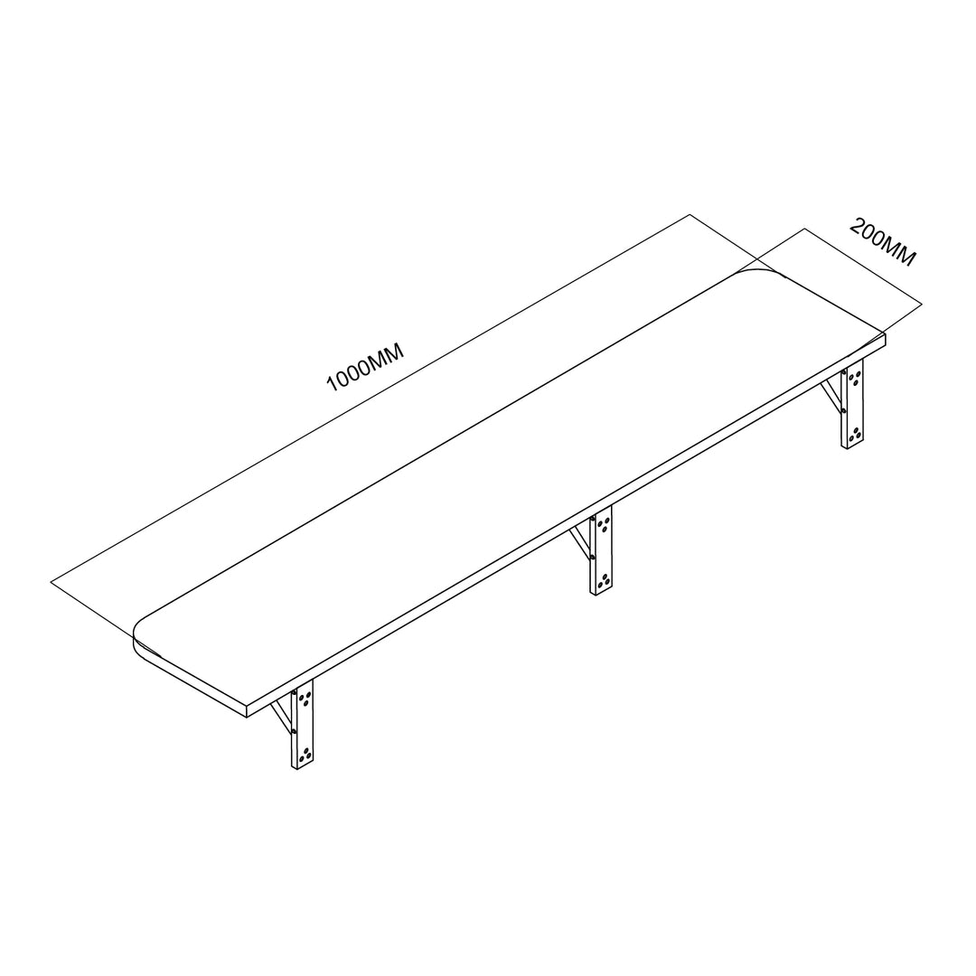 Maclean folding shelf/top, light wood color, 100x20 cm, max.50 kg, MC-129 WD