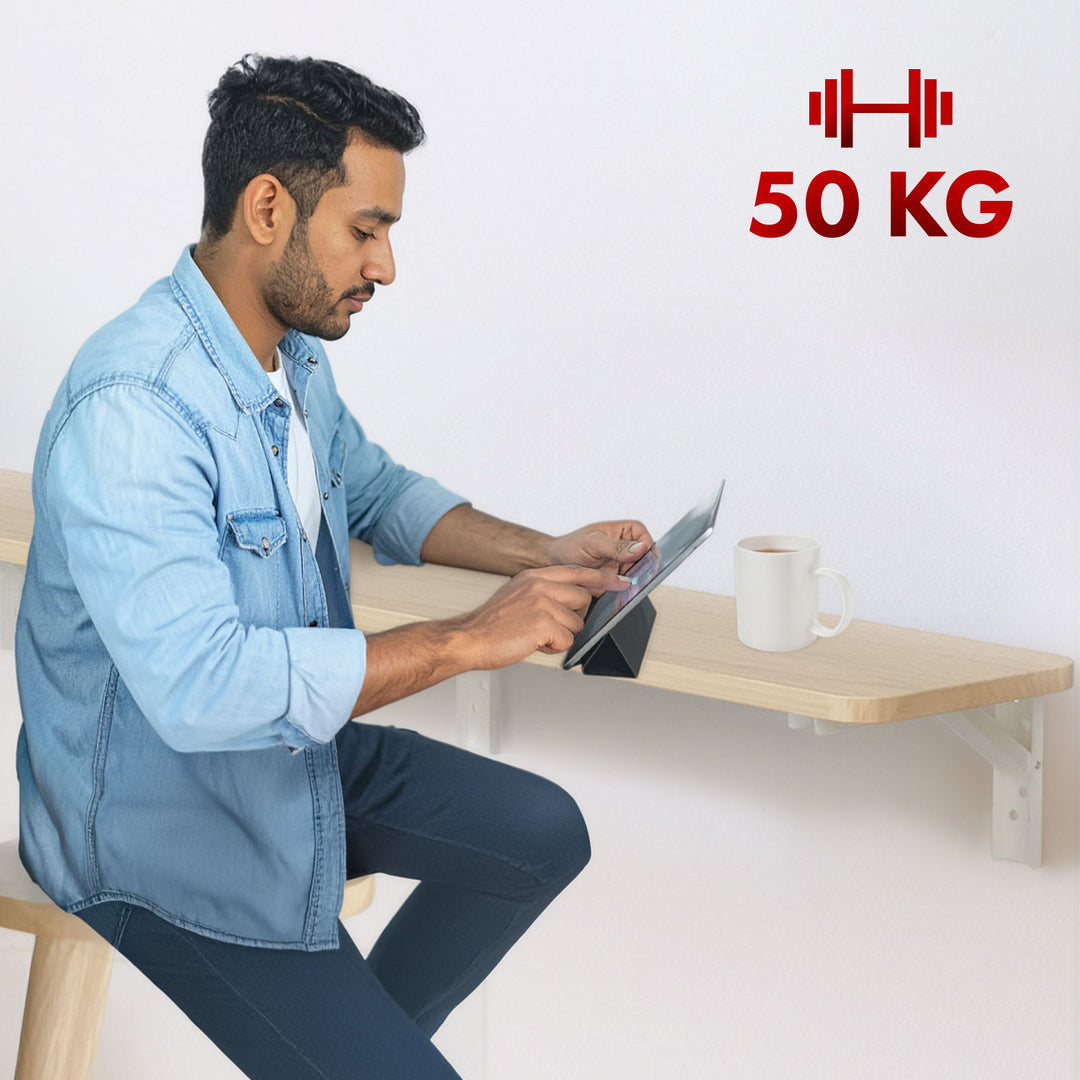 Maclean folding shelf/top, light wood color, 100x20 cm, max.50 kg, MC-129 WD