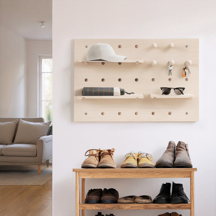 Maclean wooden board organizer, light wood color, 40x60 cm, max. 20 kg, MC-130 WD