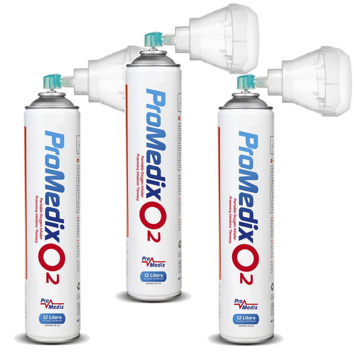 Portable 99.4% canned oxygen inhaler Promedix 12L, PR-994, 3 pieces