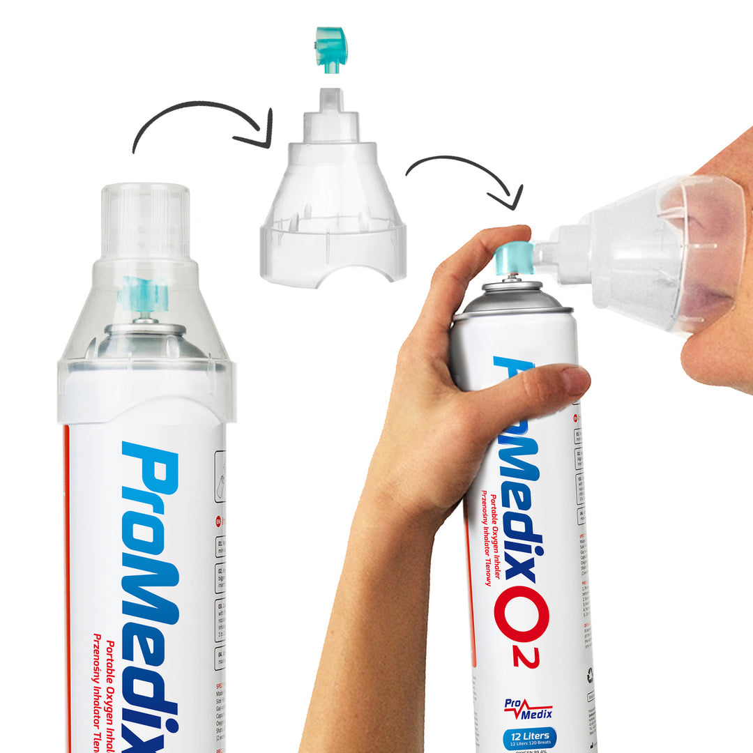 Portable 99.4% canned oxygen inhaler Promedix 12L, PR-994, 4 pieces