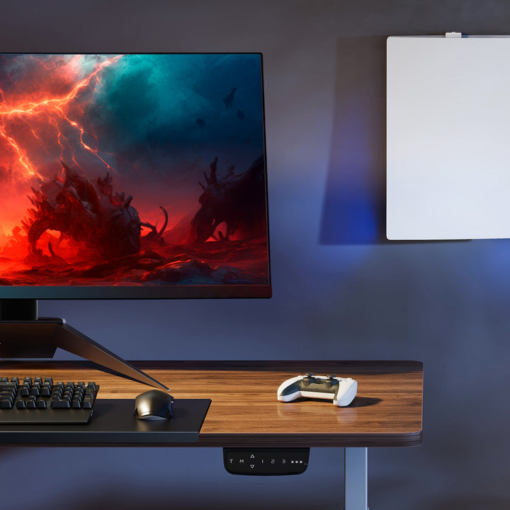 Support mural blanc PS5 avec support de tablette, 10kg max,RS181 + Support mural blanc pour console Playstation 5, 10kg max, NanoRS RS180