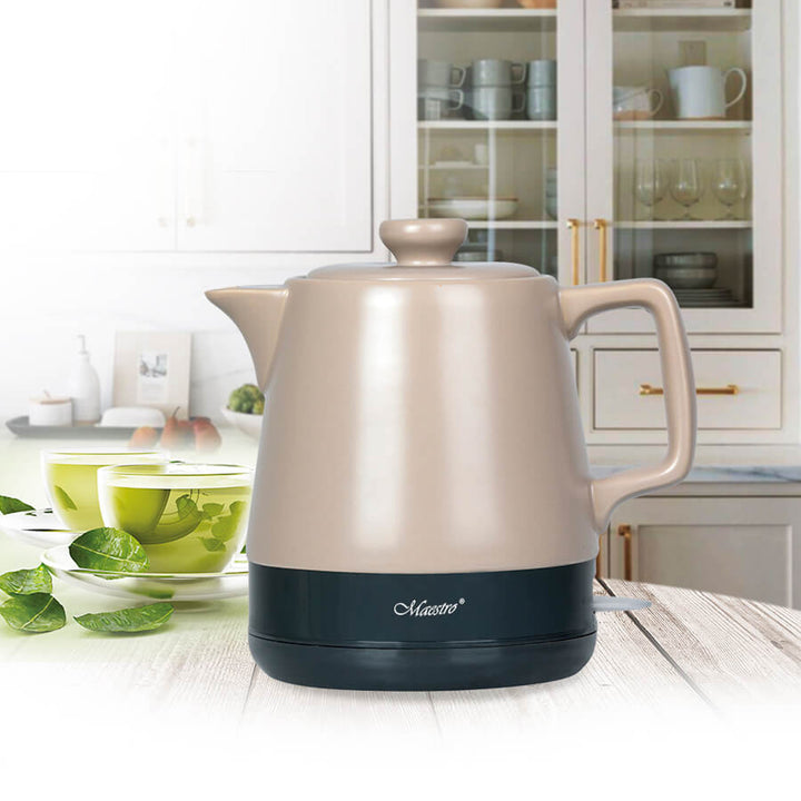 Ceramic electric kettle 1l Maestro MR-071 Beige 1000W, UK plug