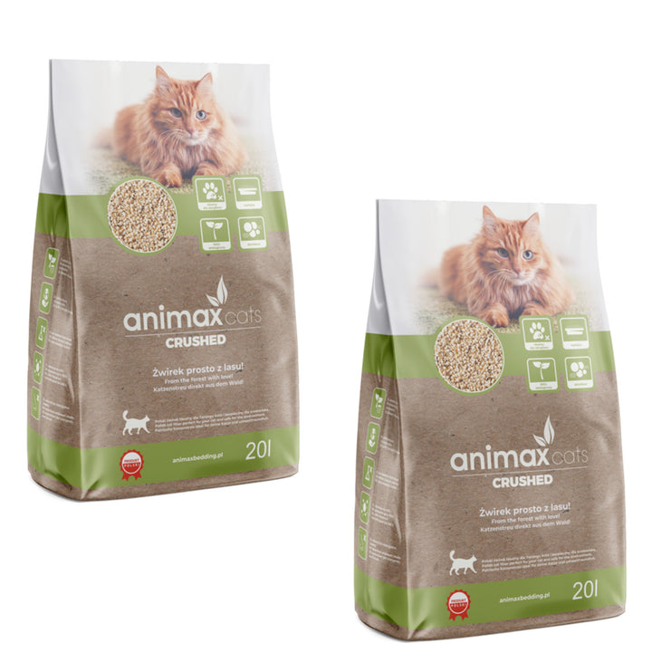 Klontersteenstrooisel, klassiek, geplet, 20 liter, Animax, 2 verpakkingen