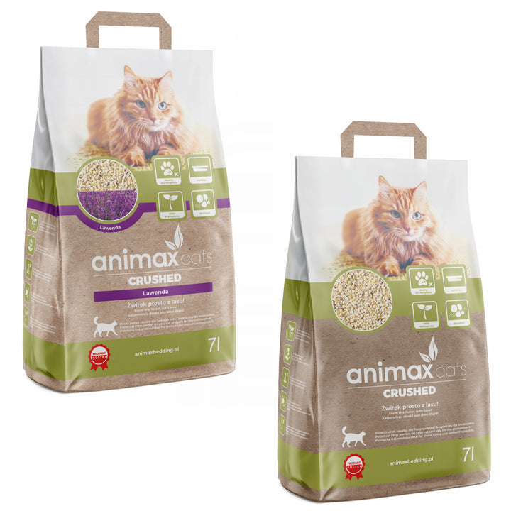 Klonterstrooisel, Lavendel, geplet, 7 liter + Klonterstrooisel, Classic, geplet, 7 liter, Animax