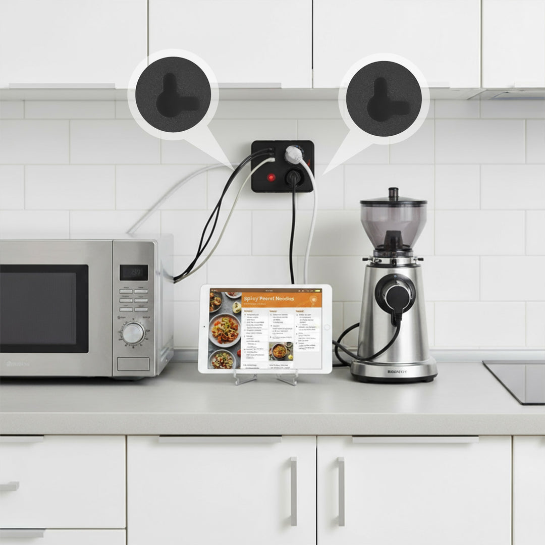 Multiprise Maclean, câble d'extension 2 prises + 3xUSB, 110-240V AC 50/60Hz, 2.1A max 2500W, 1.5m, noir, MCE387 B