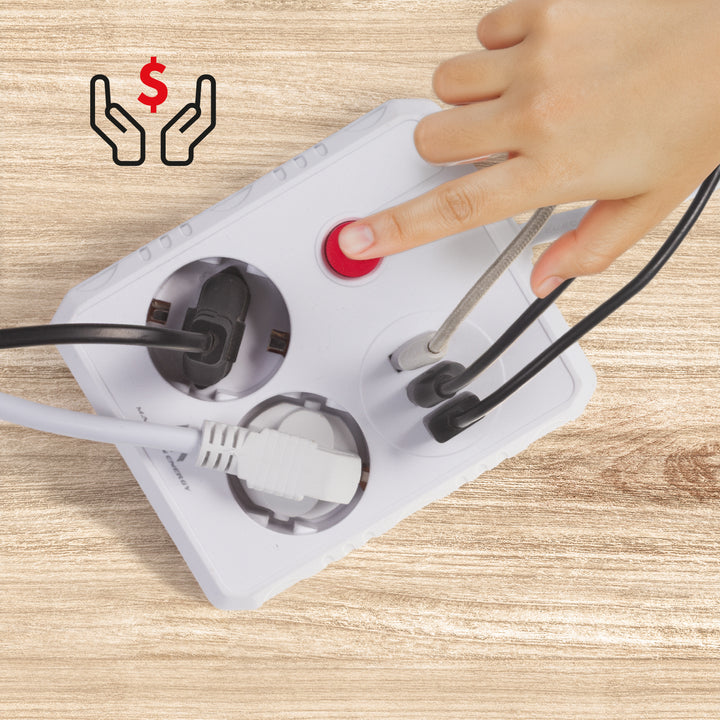 Maclean power strip, extender 2 sockets + 3xUSB, 110-240V AC 50/60Hz, 2.1A max 2500W, 3 m, white, MCE388 W