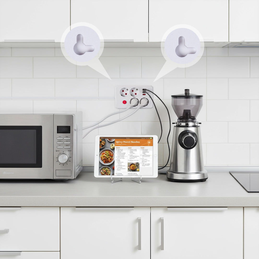 Steckdosenleiste 4 Steckdosen 2500W 3xUSB weiß 1,5m