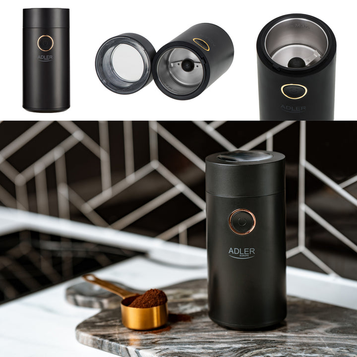 Adler electric coffee grinder, 150W, black, AD 4446BG