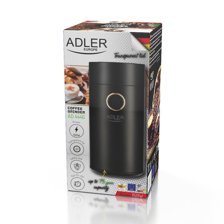 Adler electric coffee grinder, 150W, black, AD 4446BG