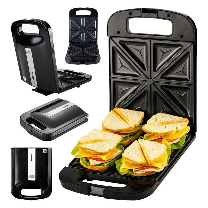 Adler AD 3055 black 2000 Watt sandwich maker for 4 sandwiches