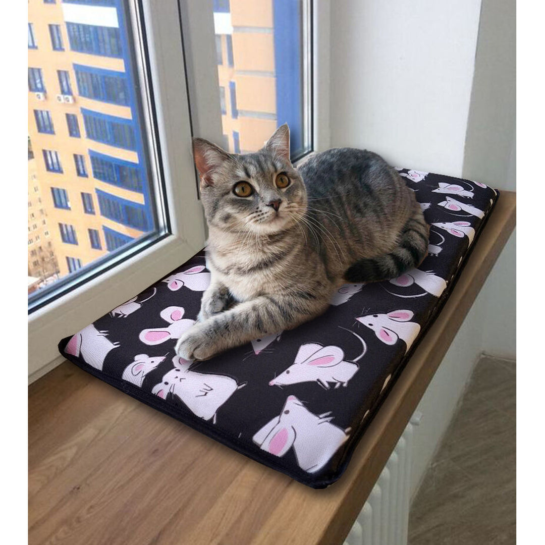 Cat cushion bed for windowsill 25x55cm Bertoni pattern MYSZKI