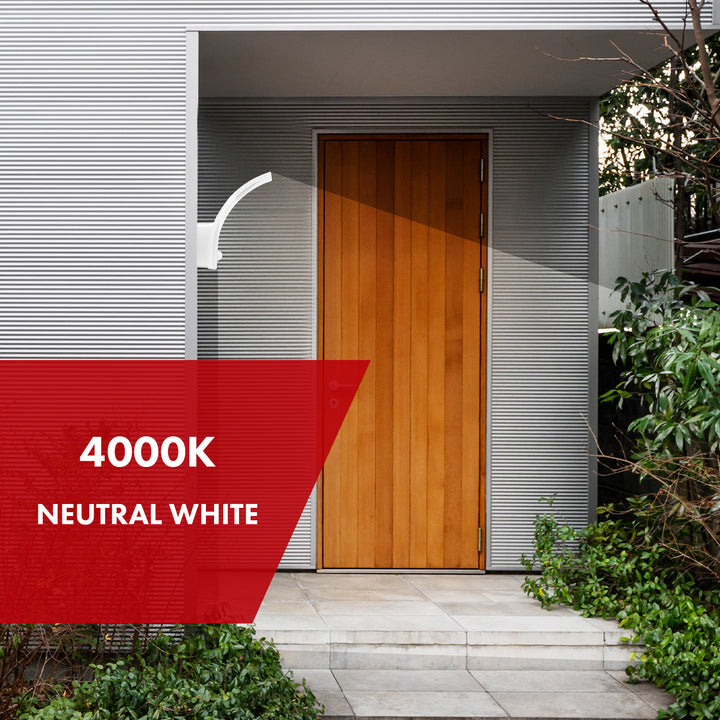 Maclean motion sensor LED lamp, PIR motion sensor, white, 20W, IP65, 2000lm, neutral white (4000K) MCE512 W, 4 pieces