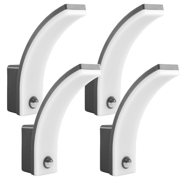 Maclean motion sensor LED lamp, PIR motion sensor, grey, 20W, IP65, 2000lm, neutral white (4000K) MCE512 GR, 4 pieces