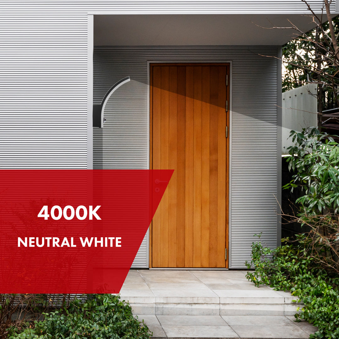 Maclean motion sensor LED lamp, PIR motion sensor, black, 20W, IP65, 2000lm, neutral white (4000K) MCE512 B, 4 pieces