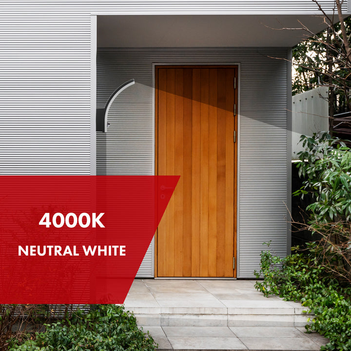 Maclean motion sensor LED lamp, PIR motion sensor, black, 20W, IP65, 2000lm, neutral white (4000K) MCE512 B, 4 pieces