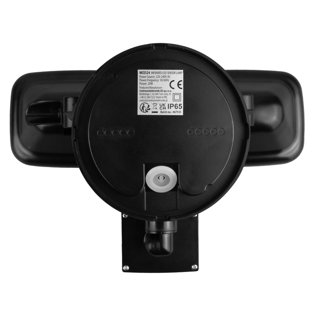 LED-Wandleuchte Maclean, mit PIR-Sensor, 20 W, 1500 lm, IP65, neutralweiß 4000 K, schwarz, MCE524 B