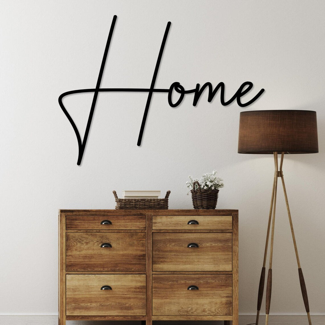 Image ajourée, décoration murale 3D, image 3D "Home" 80x49cm noir