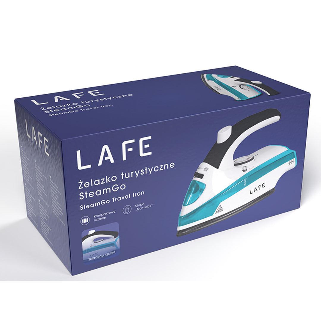Lafe travel iron, steam, 800W, Teflon non-stick soleplate, SteamGo