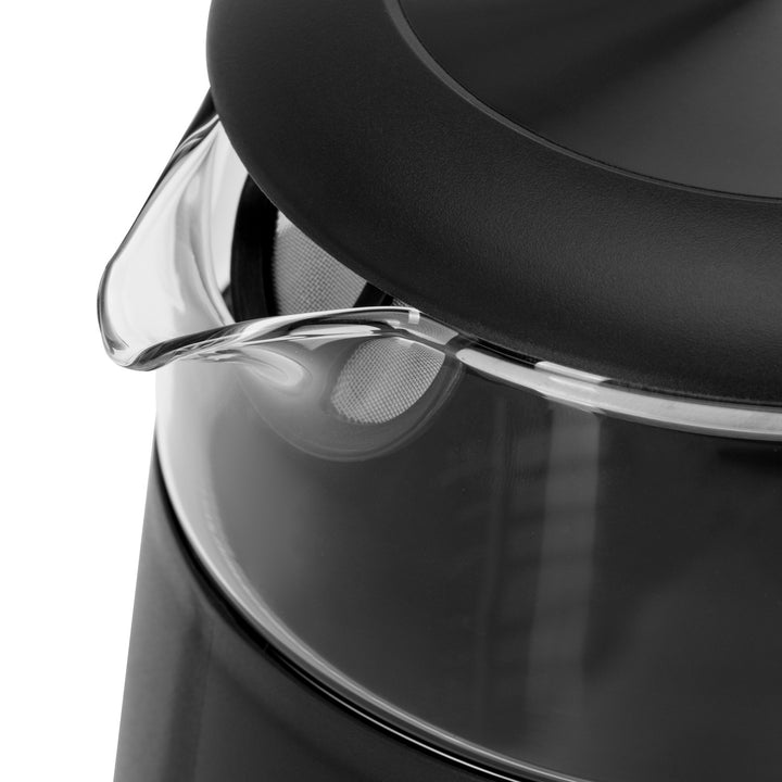 Adler Electric Glass Kettle 1.7L, Black and Silver, Temperature Control, LED Display, AD 1305 bs
