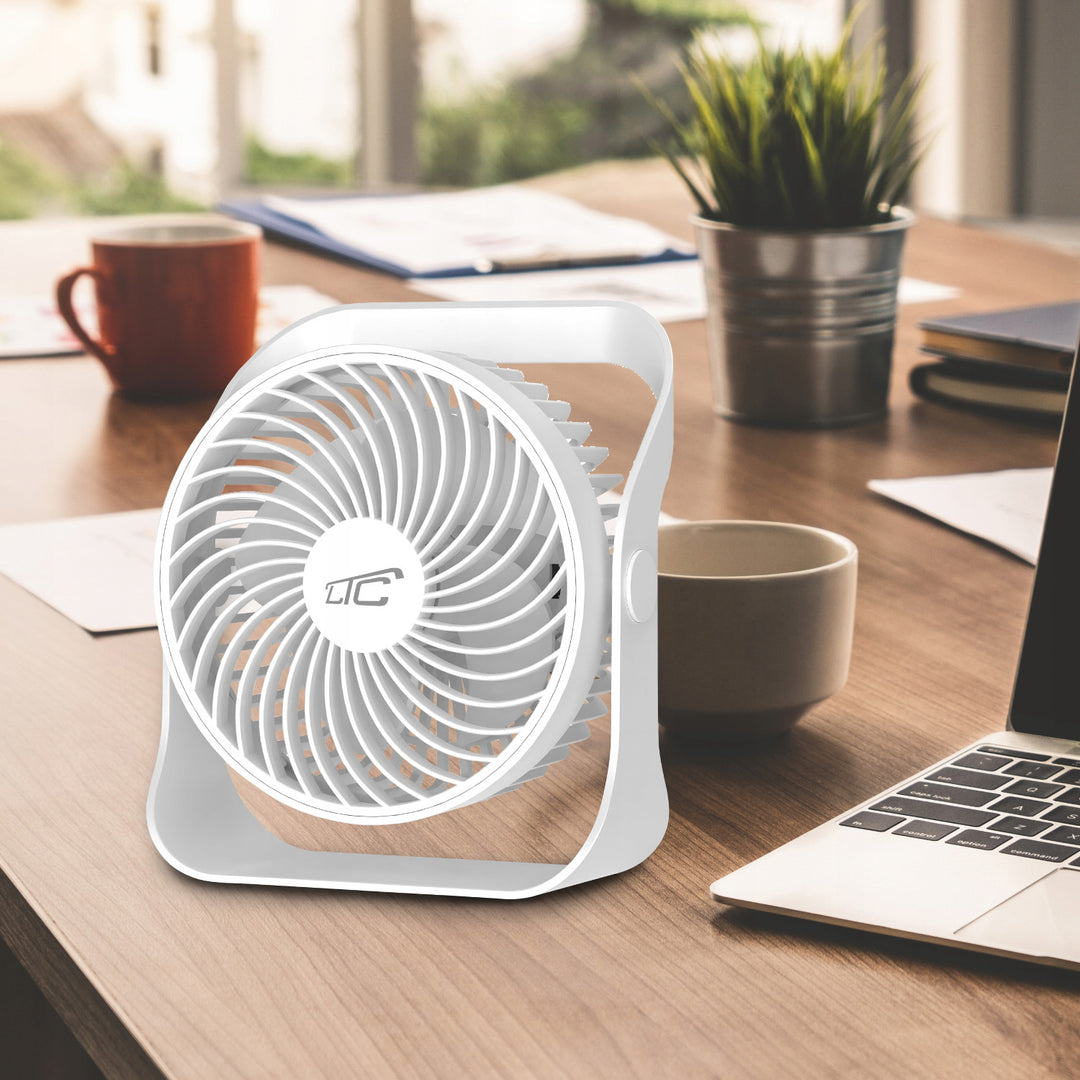 LTC wireless desk fan, USB C charging, 4 speed levels, 2000 mAh battery, LXWB16