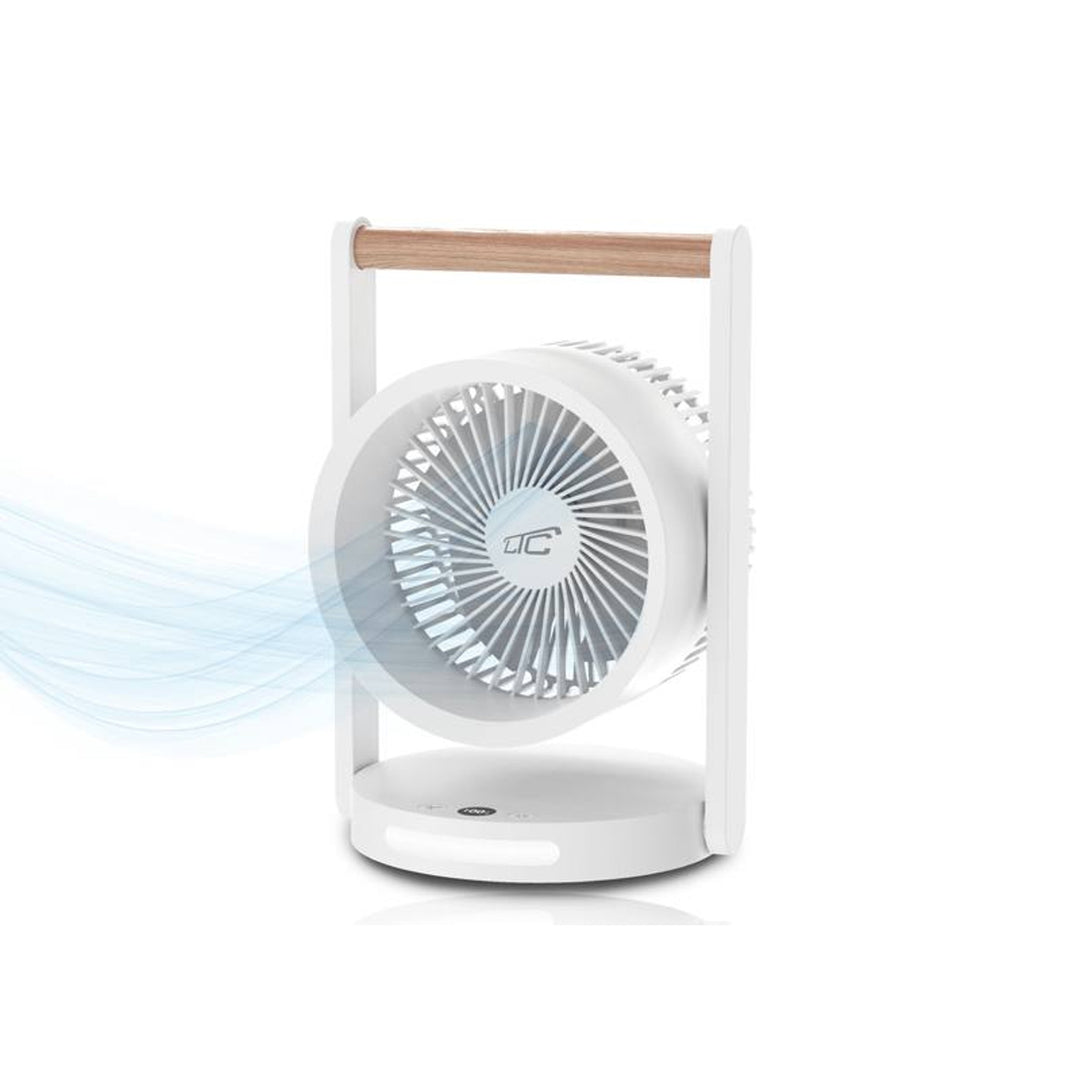 LTC wireless desk fan, night light and LED display, 5 speed levels, 3600 mAh battery, LXWB17