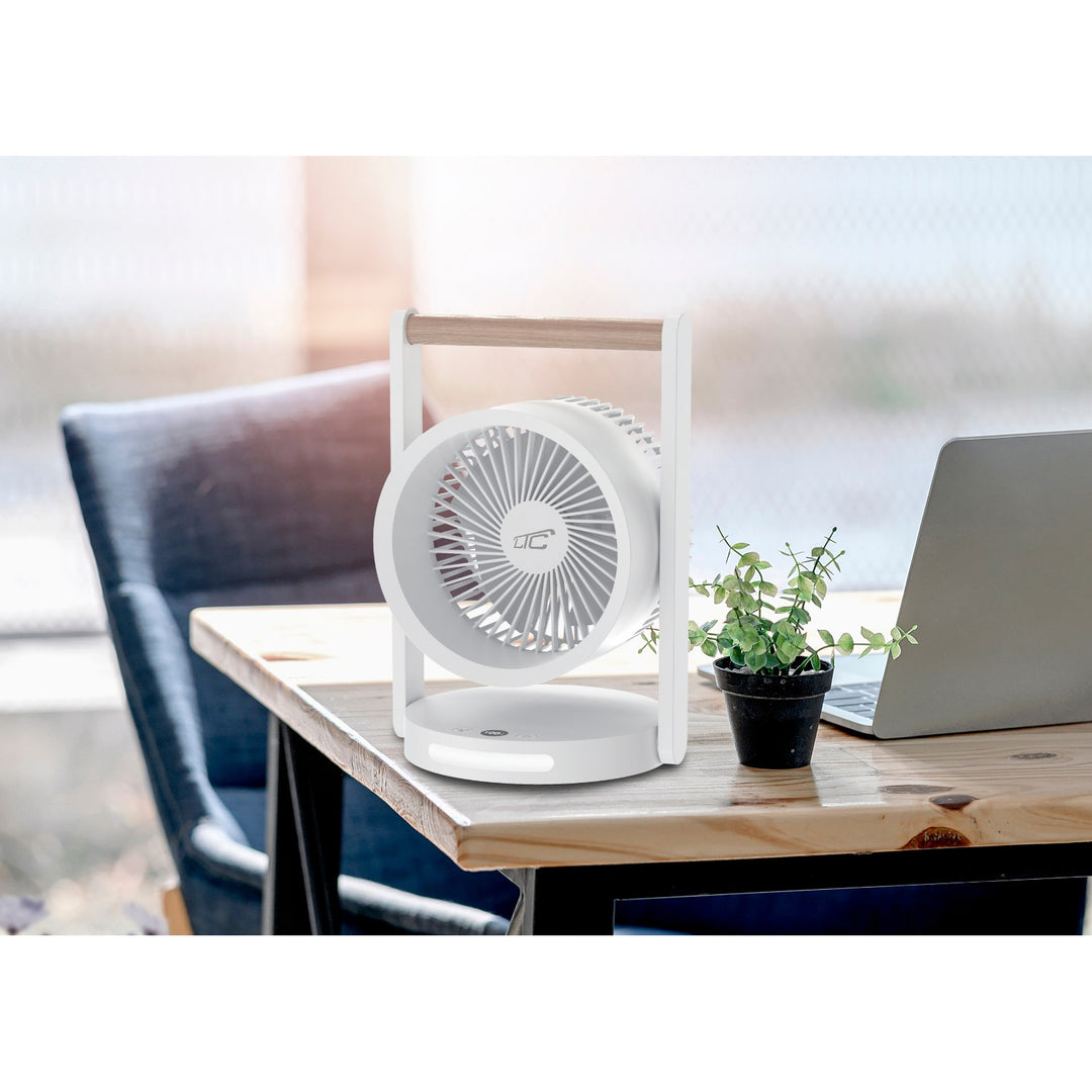 LTC wireless desk fan, night light and LED display, 5 speed levels, 3600 mAh battery, LXWB17