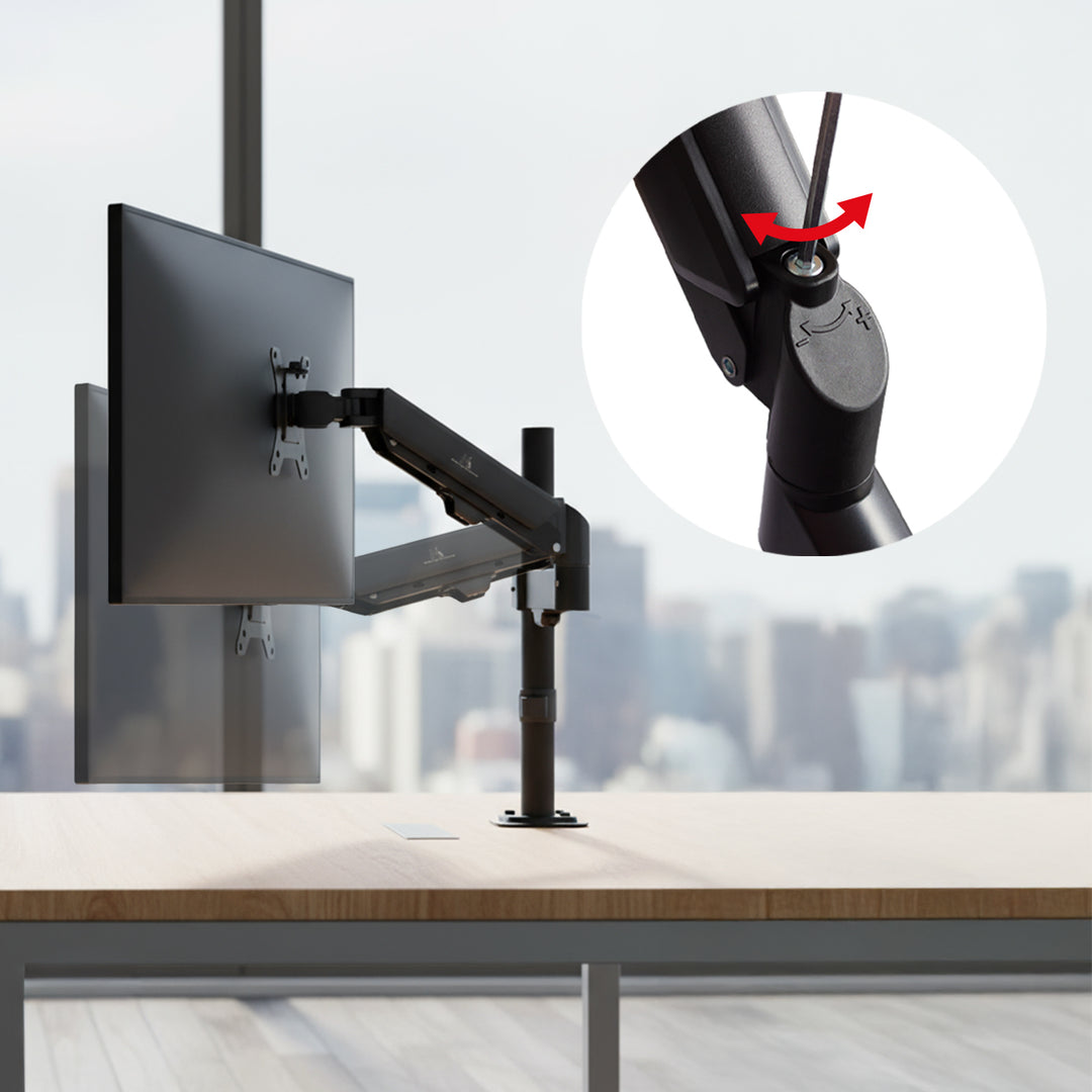 Maclean Monitorhalterung, Gasfeder, 17"-32", 2-10kg, schwarz, MC-135