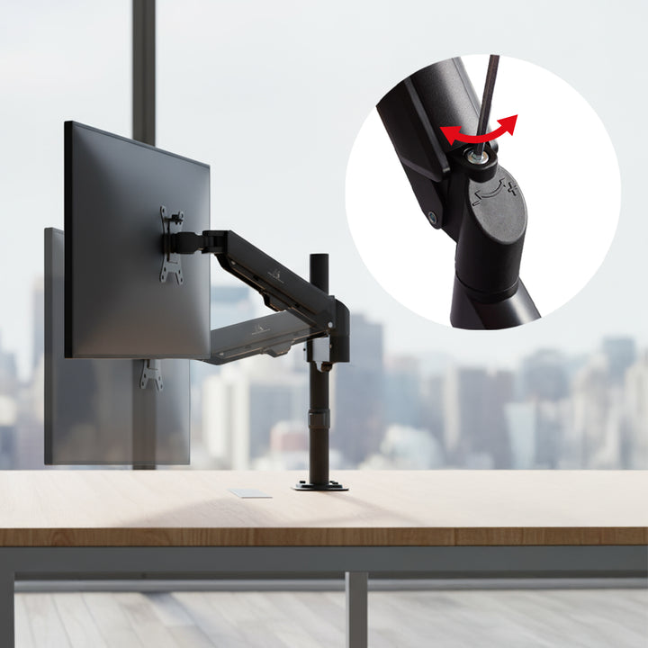 Maclean Monitorhalterung, Gasfeder, 17"-32", 2-10kg, schwarz, MC-135