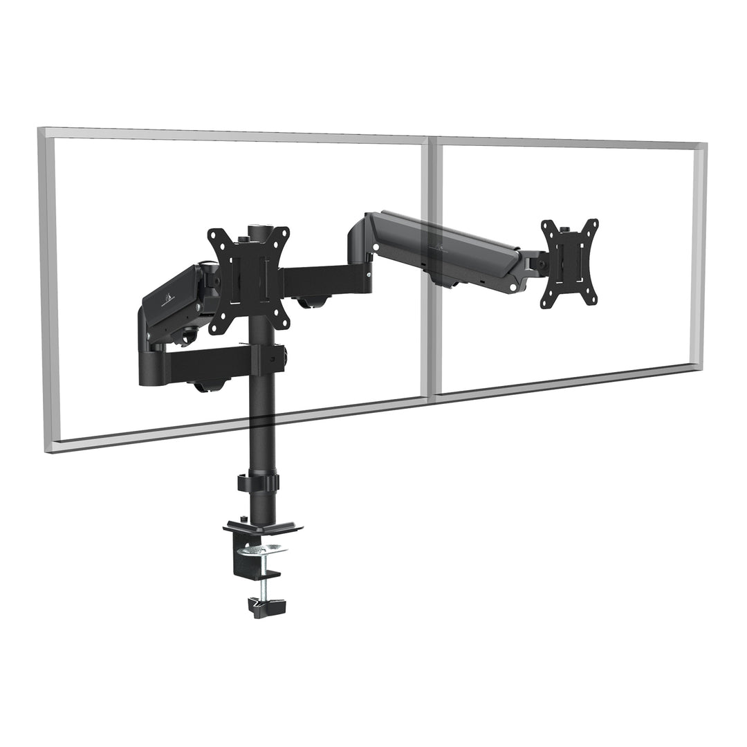 Bevestiging voor 2 Maclean monitoren, gasveer, 17"-32", 2-10kg, zwart, MC-136