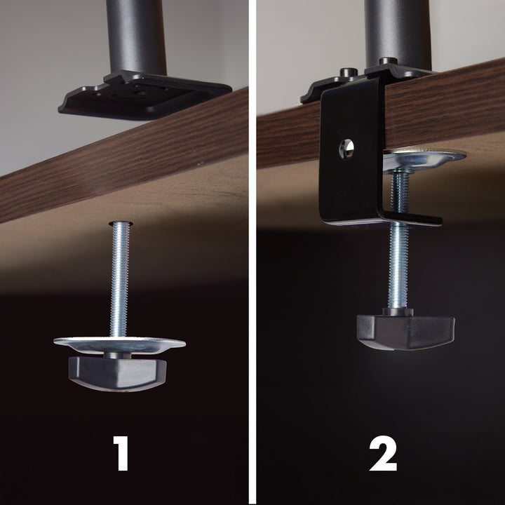 Bevestiging voor 2 Maclean monitoren, gasveer, 17"-32", 2-10kg, zwart, MC-136