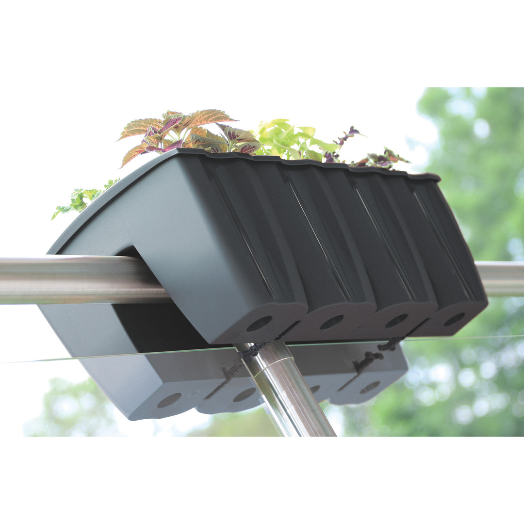 Pot pour garde-corps de balcon DCRO600 - Anthracite, capacité 18L, 2 pièces