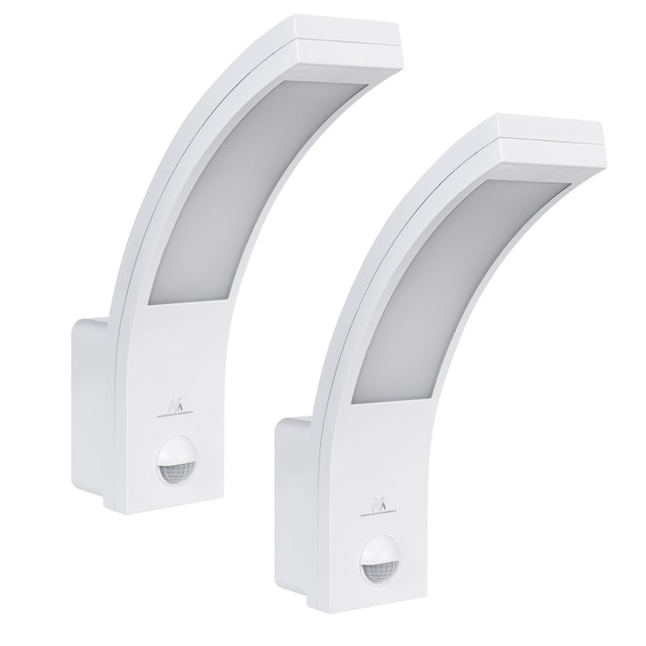 Maclean motion sensor LED lamp, PIR motion sensor, white, 10W, IP54, 750lm, neutral white (4000K) MCE244 W. 2 Pices