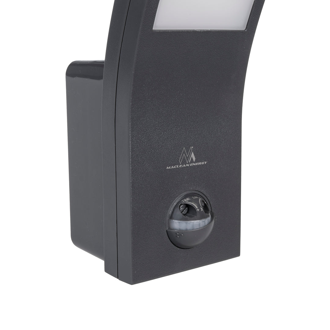 Maclean LED-Lampe mit Bewegungsmelder, PIR-Bewegungsmelder, grau, 10W, IP54, 750lm, neutralweiß (4000K) MCE244 GR, 2 Stück