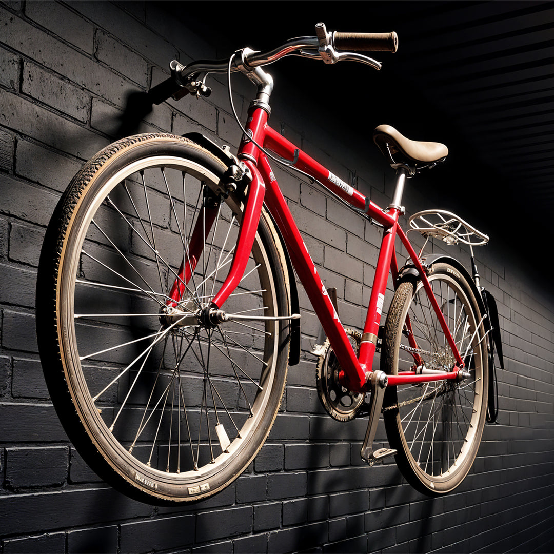 Set of 4 Maclean wall mounts, for tires, wheels, ladder, bicycle, steel, max load 22kg/handle, MC-489