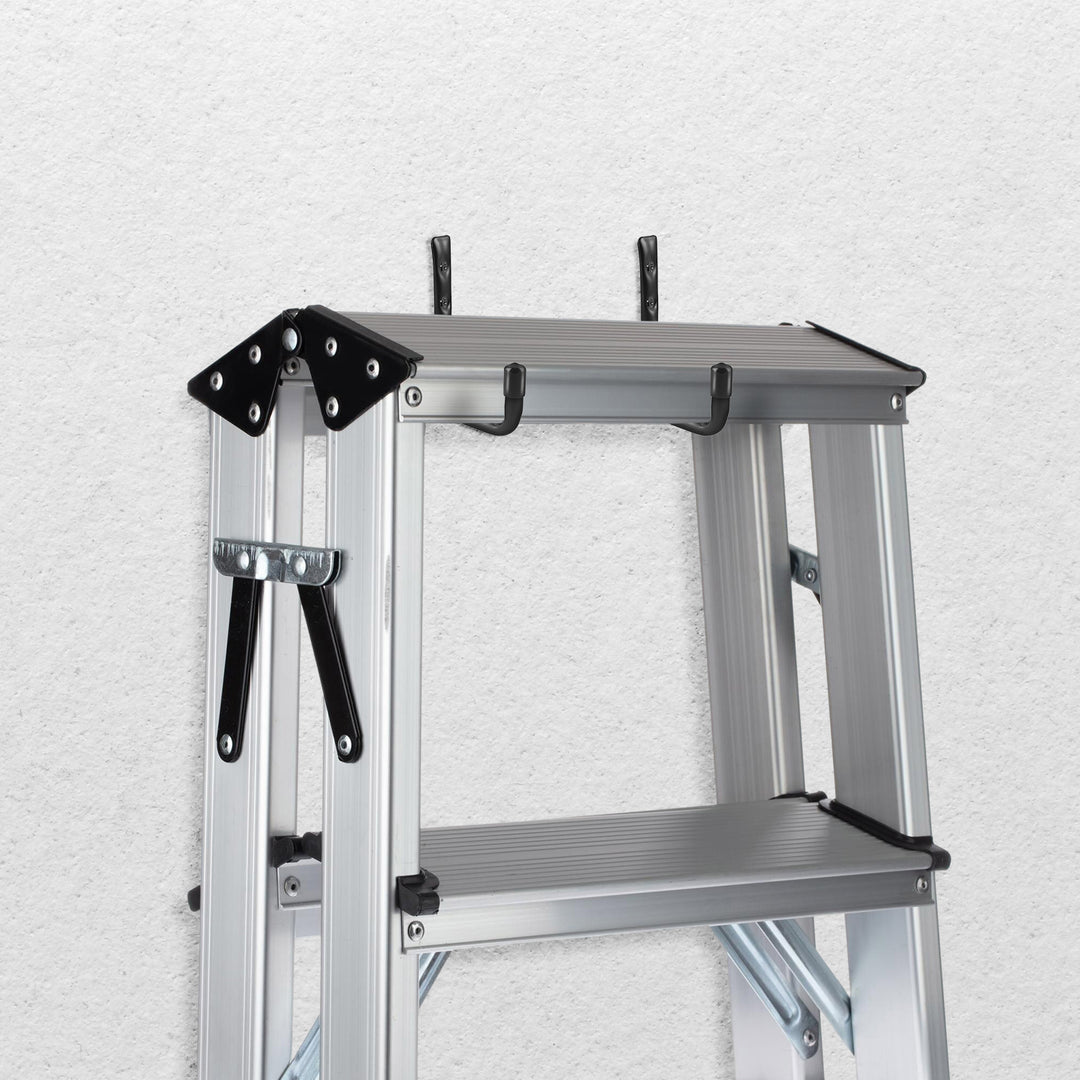 Set of 4 Maclean wall mounts, for tires, wheels, ladder, bicycle, steel, max load 22kg/handle, MC-489