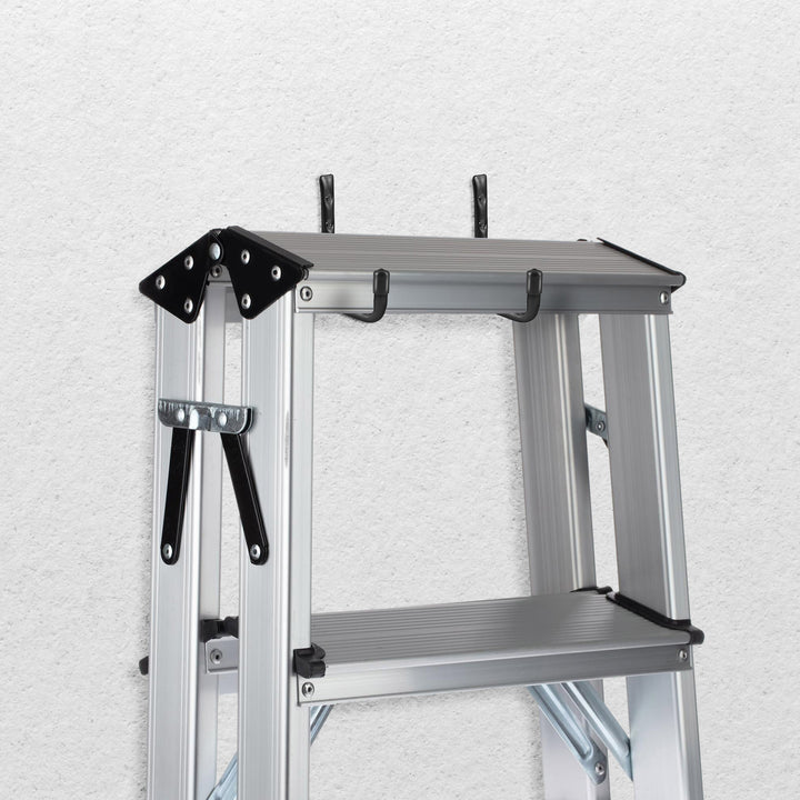 Set of 4 Maclean wall mounts, for tires, wheels, ladder, bicycle, steel, max load 22kg/handle, MC-489