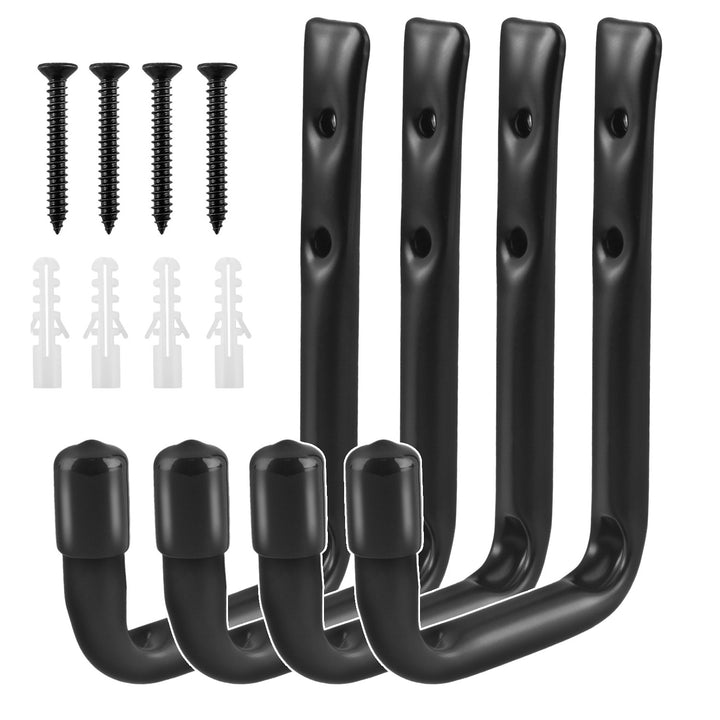 Set of 4 Maclean wall mounts, for tires, wheels, ladder, bicycle, steel, max load 22kg/handle, MC-489