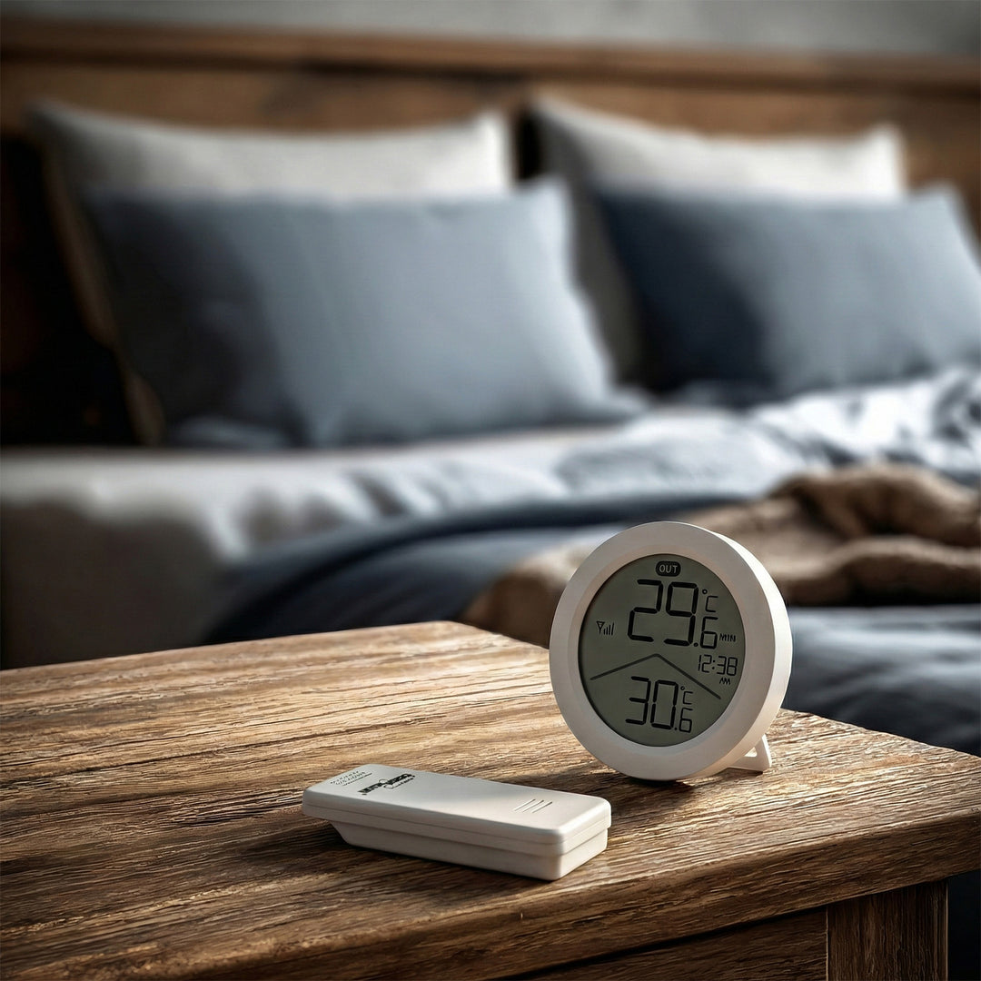 GreenBlue wireless weather station, IN/OUT temperature, clock, °C/°F selectable, range up to 60 m, GB162