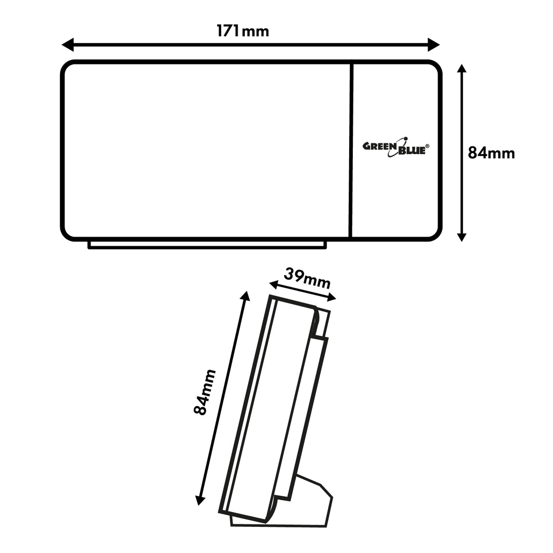 Radio-réveil numérique LED avec projecteur GreenBlue, radio FM, alarme, horloge 12/24, alimentation USB 5V DC + CR2032, GB172