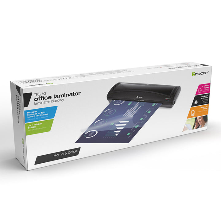 Tracer laminator, hot and cold, A3 size, 5 sheets of film, TRL-A3