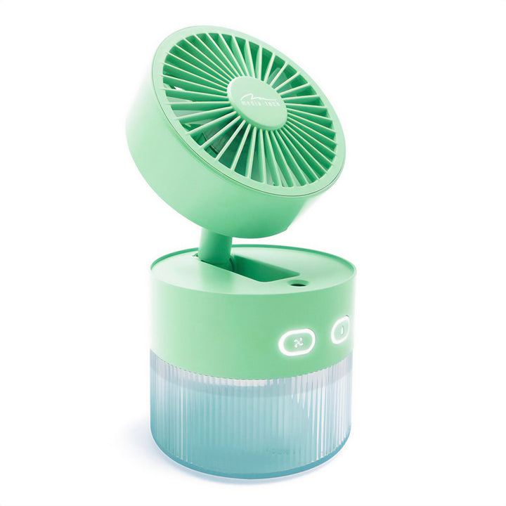 Desktop fan with air humidification. Capacity 350ml. Mist of 40ml/h. USB-C power supply