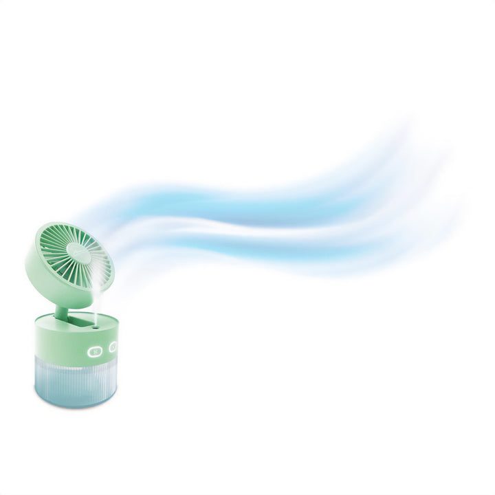 Desktop fan with air humidification. Capacity 350ml. Mist of 40ml/h. USB-C power supply