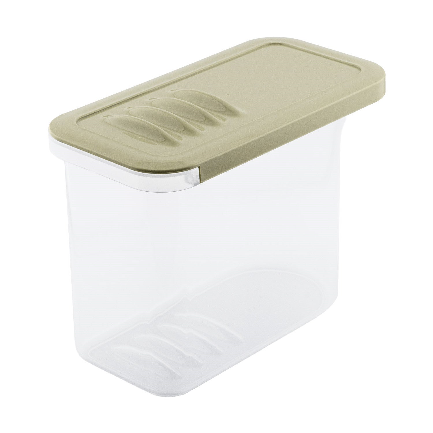 BranQ food container, 1l, transparent, olive green lid, Shark ...