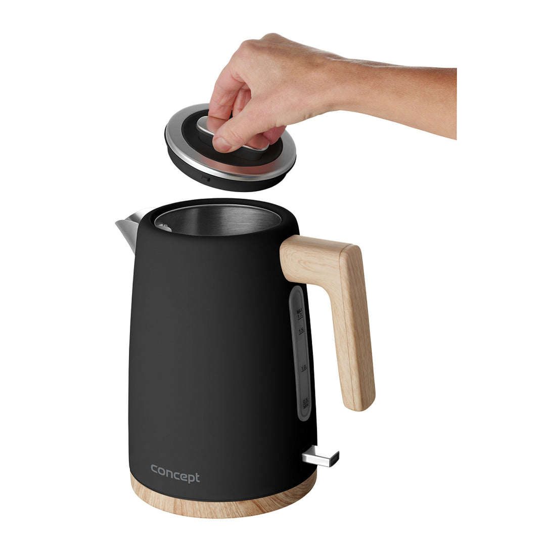 Concept ELWOOD electric kettle, stainless steel, 1.7L, water level indicator, RK3316