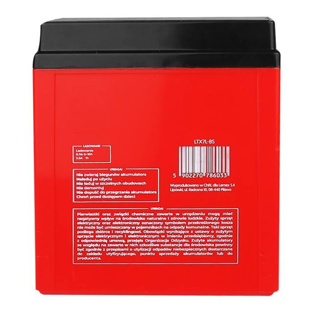 Lamex - Gel Acu - Gelbatterij - gel-motorfietsaccu - 12V, 7Ah, LTX7L-BS