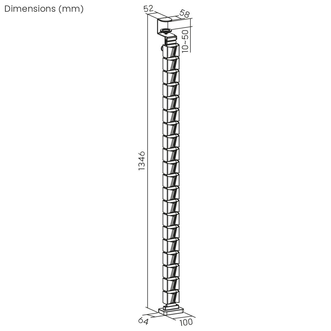 NanoRS gaming desk with monitor shelf, 50kg max, height 850mm, black, RS170+Cable organizer / desk grille Nano RS, 1345mm, black and red, RS125