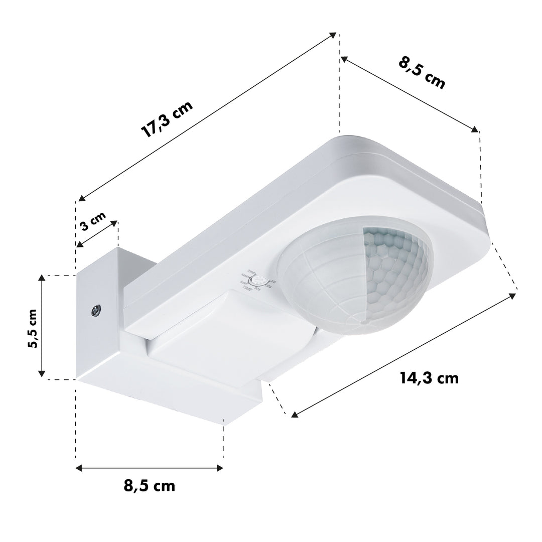 Maclean PIR Bewegungsmelder, Infrarot, IP65, max 2000W, MCE243, 2 Stück