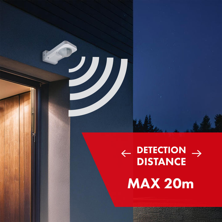 Maclean PIR Bewegungsmelder, Infrarot, IP65, max 2000W, MCE243, 2 Stück