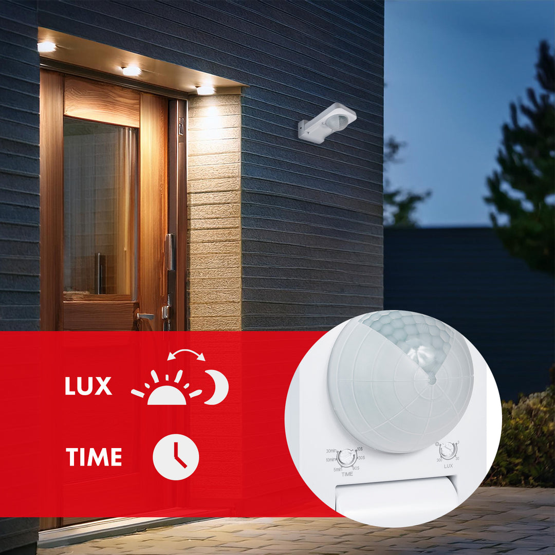 Maclean PIR Bewegungsmelder, Infrarot, IP65, max 2000W, MCE243, 2 Stück